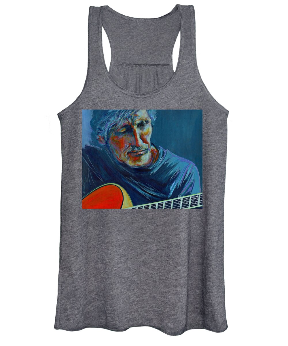 Roger Waters Women's Tank Top featuring the painting Roger Waters. Do You Think You Can Tell by Tanya Filichkin