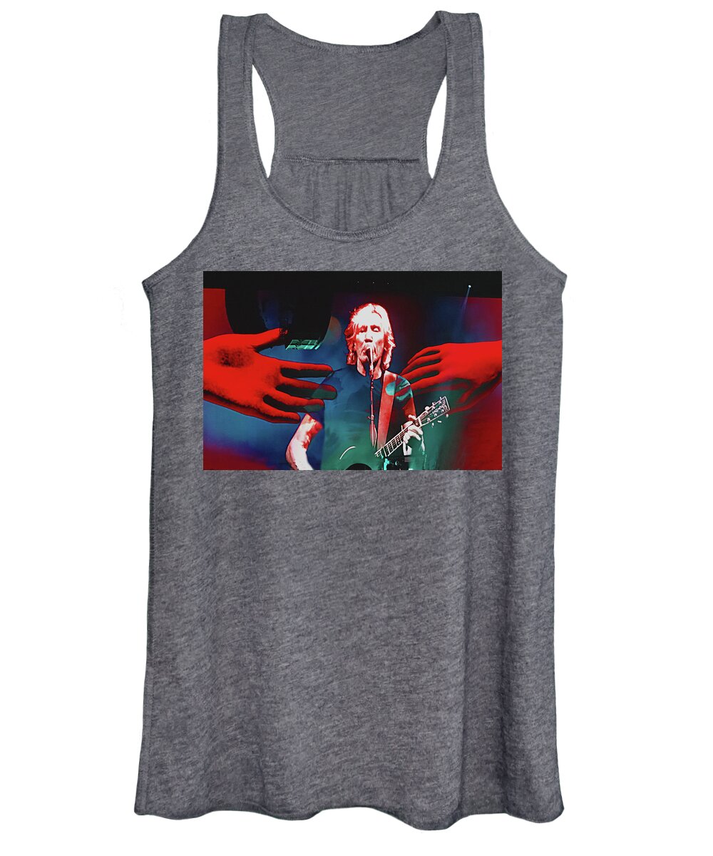 Roger Waters Women's Tank Top featuring the photograph Roger Waters Tour 2017 - Wish You Were Here II by Tanya Filichkin