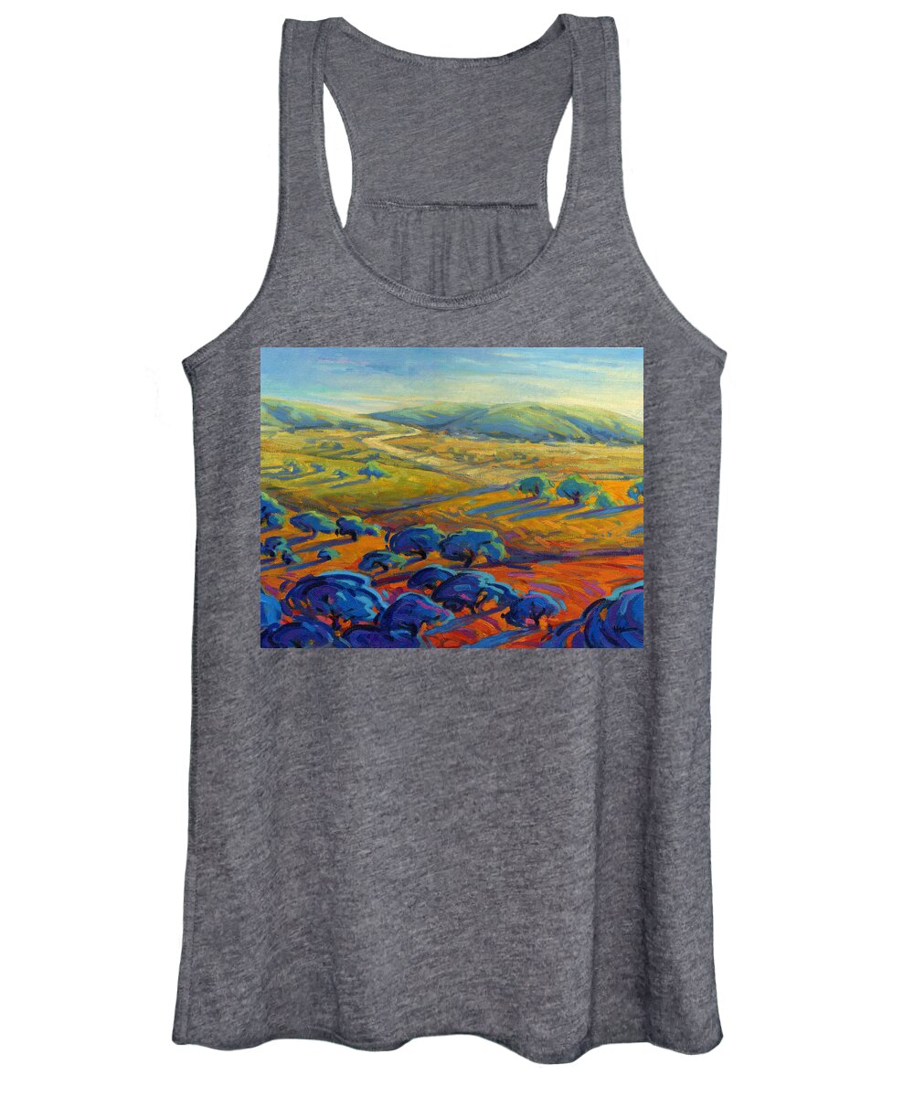 Rolling Women's Tank Top featuring the painting Rolling Hills 3 by Konnie Kim