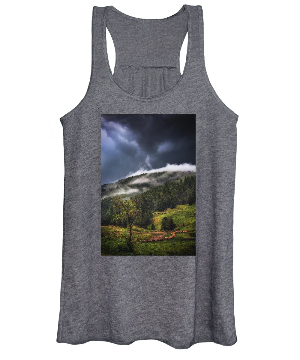 Nature Women's Tank Top featuring the photograph Rolling Through the Trees by Jason Roberts