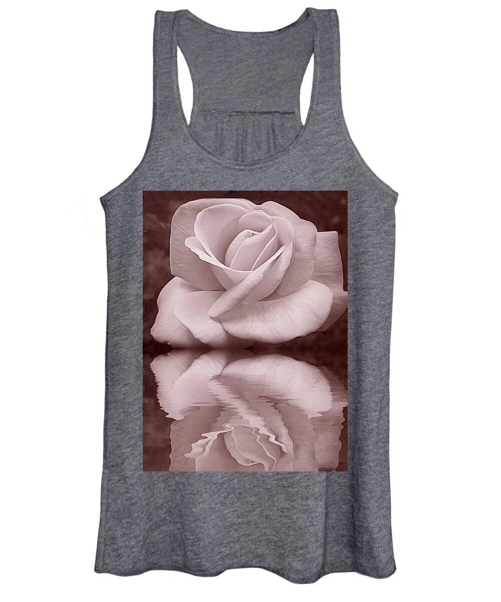 Rose Women's Tank Top featuring the photograph Romantic Reflection by Doris Aguirre