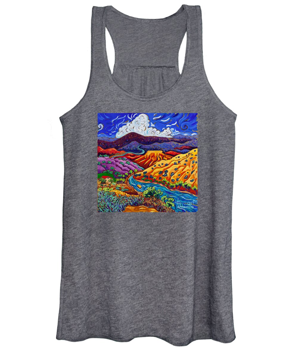 Rio Grande Women's Tank Top featuring the painting Running River by Cathy Carey