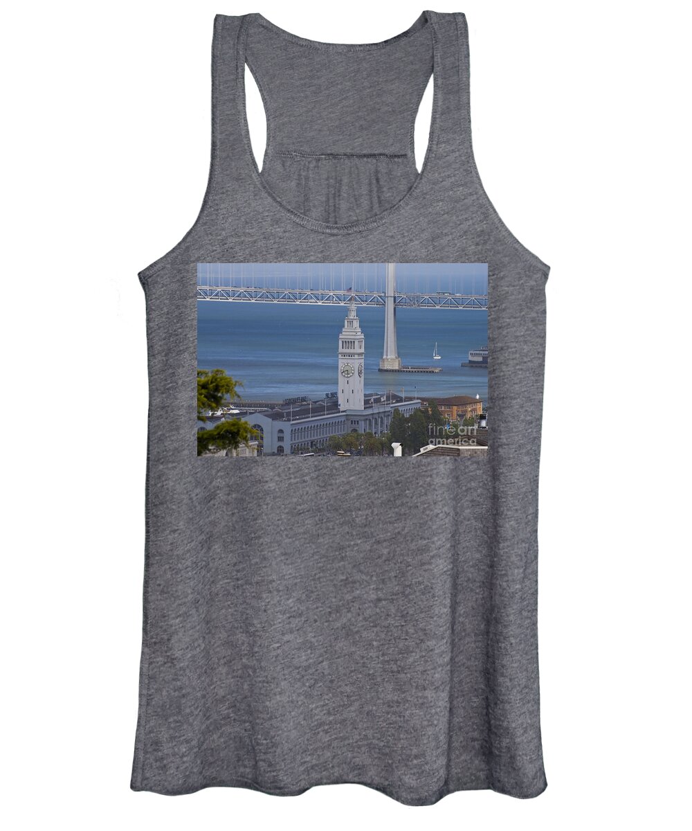 Rush Hour Women's Tank Top featuring the photograph Rush Hour Above the Ferry Building by Tim Mulina