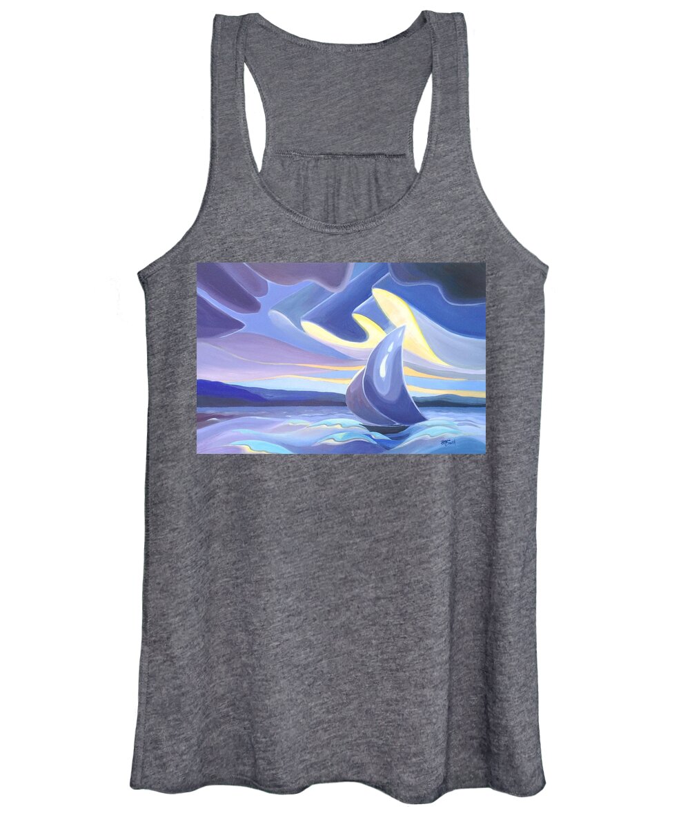 Group Of Seven Women's Tank Top featuring the painting Sails by Barbel Smith