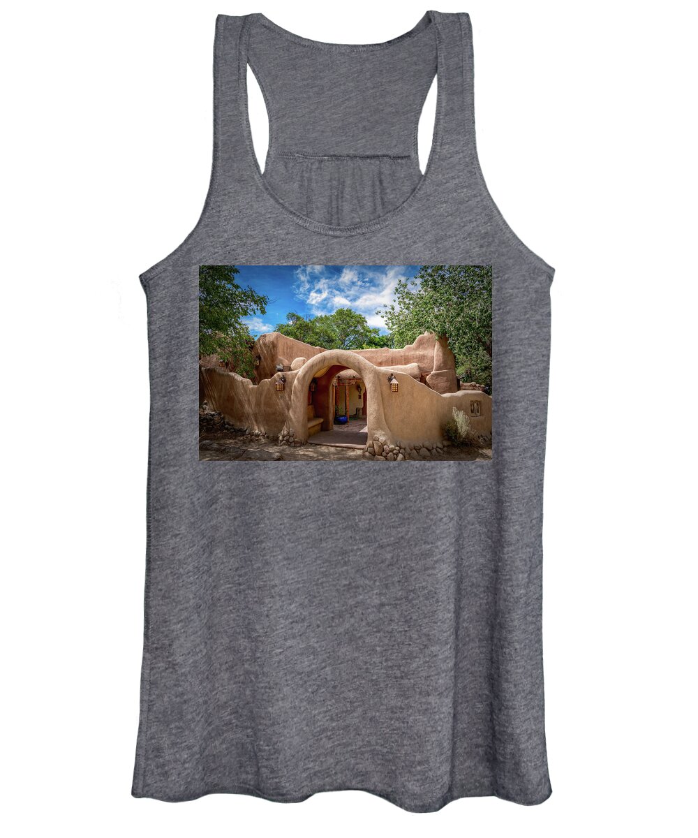 Adobe Women's Tank Top featuring the photograph Santa Fe Entrance by Paul LeSage