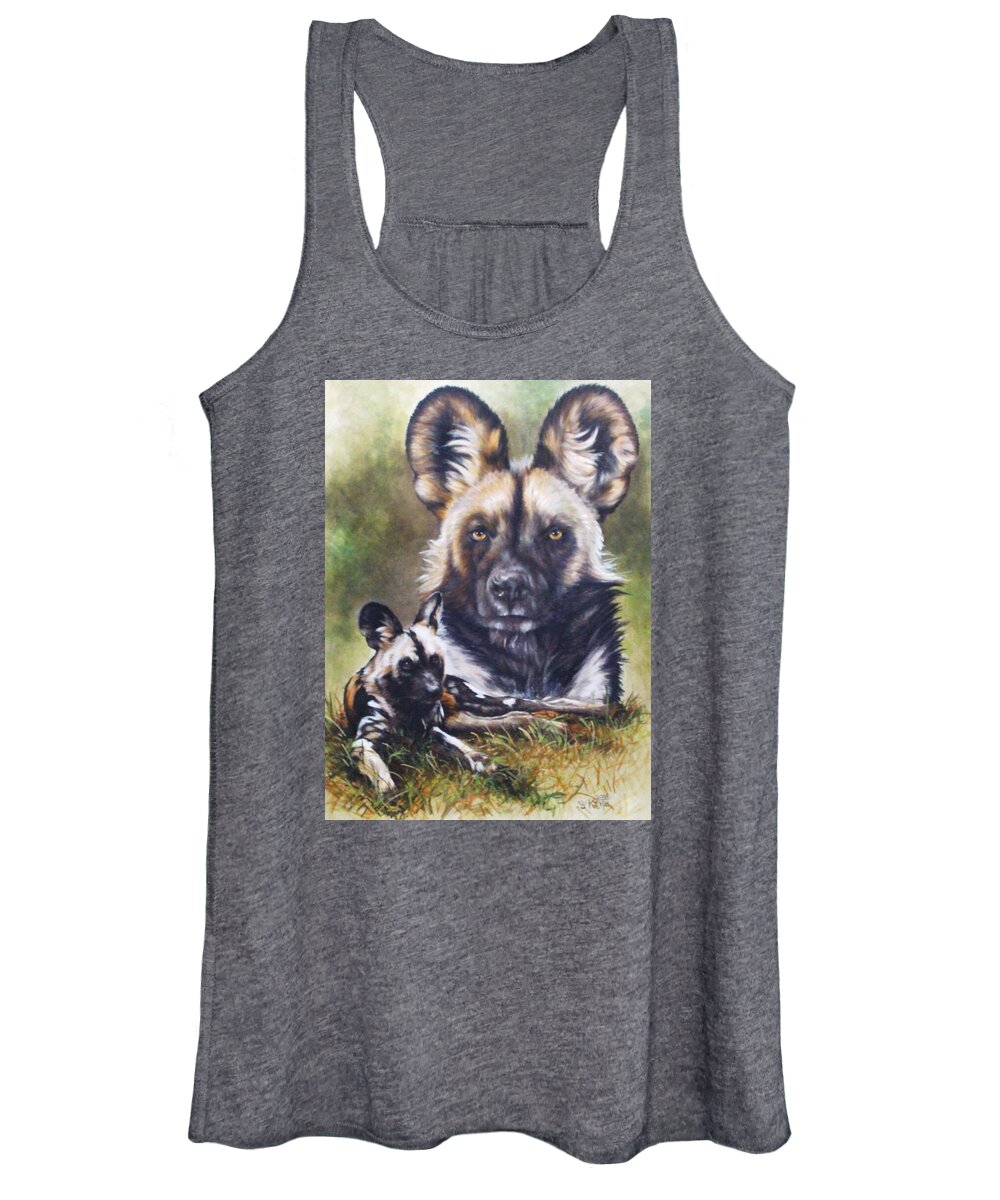Wild Dogs Women's Tank Top featuring the mixed media Scoundrel by Barbara Keith