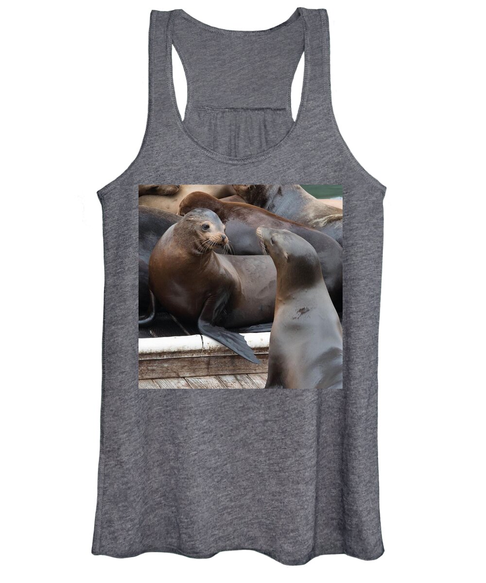 Sealion Women's Tank Top featuring the photograph Sea Lions At Pier 39 In San Francisco by Michael Moriarty