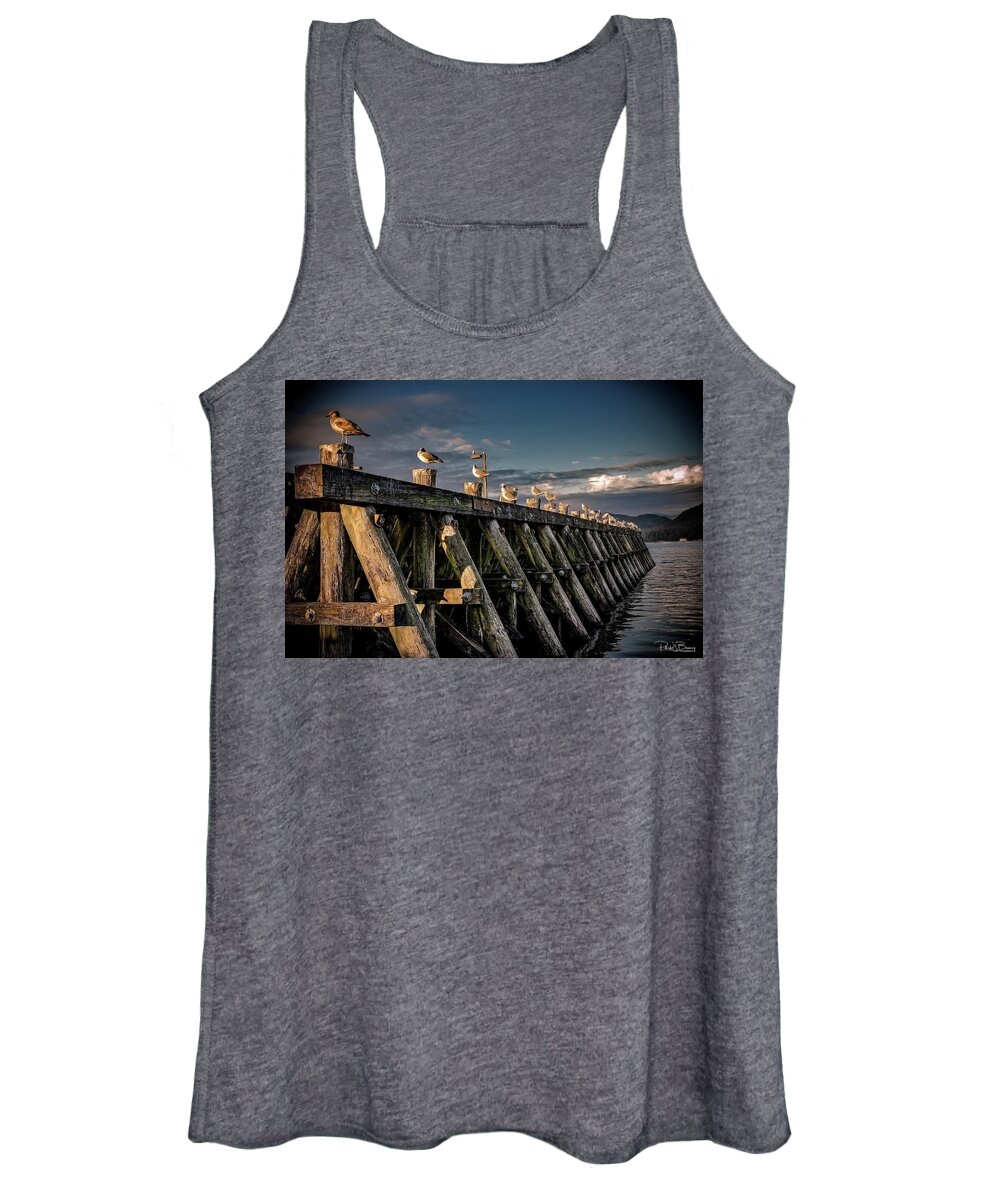 Tofino Women's Tank Top featuring the photograph Seagulls by Patrick Boening