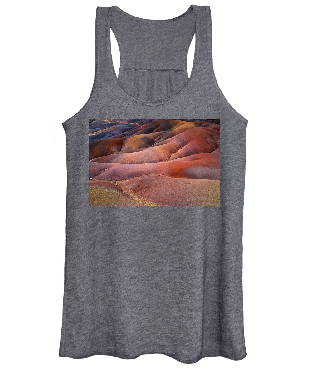 Mauritius Women's Tank Top featuring the photograph Seven Colored Earth in Chamarel 8. Series Earth Bodyscapes. Mauritius by Jenny Rainbow