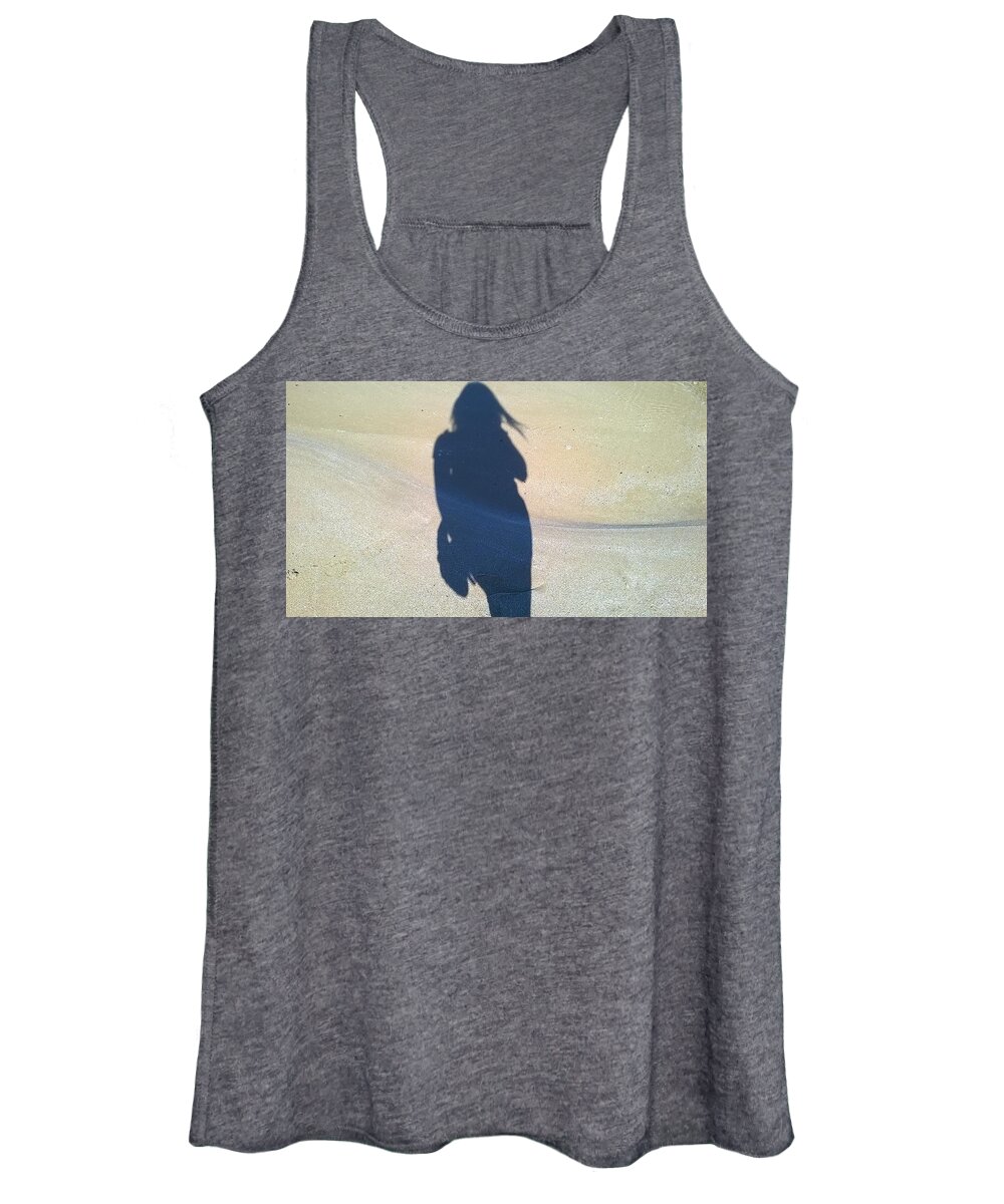 Sand Women's Tank Top featuring the photograph Shadow Of Lady by Huna Calipsodiogigia