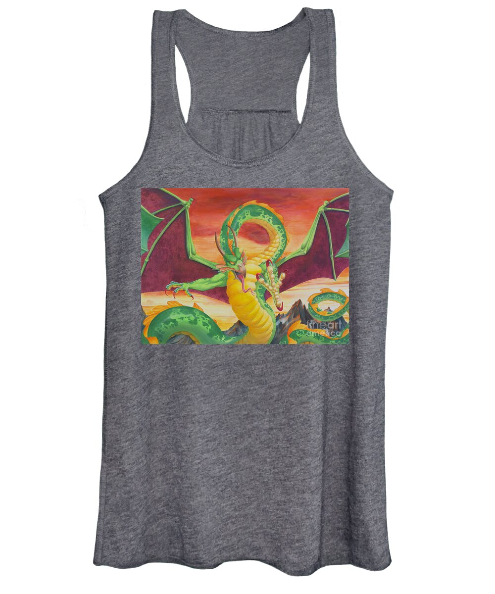 Dragon Women's Tank Top featuring the painting Shivan Dragon 3.0 by Melissa A Benson