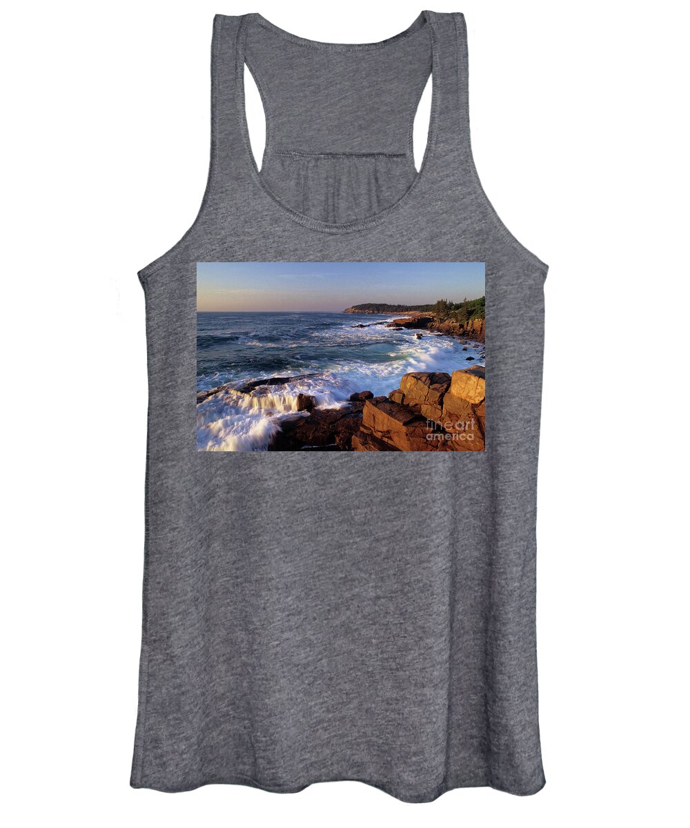 Acadia Women's Tank Top featuring the photograph Shoreline at Acadia National Park, Maine by Kevin Shields