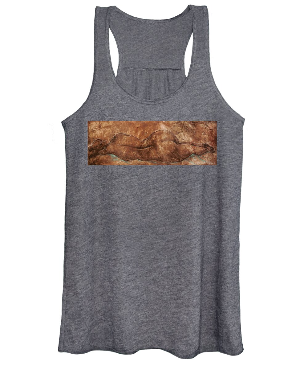 Nude Women's Tank Top featuring the painting Siesta by Richard Hoedl