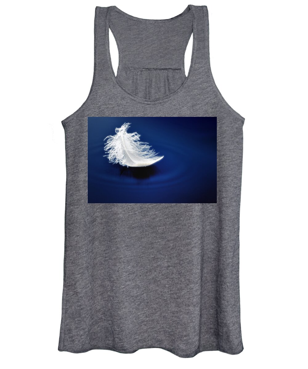Feather Women's Tank Top featuring the photograph Silent Impact by Mark Fuller