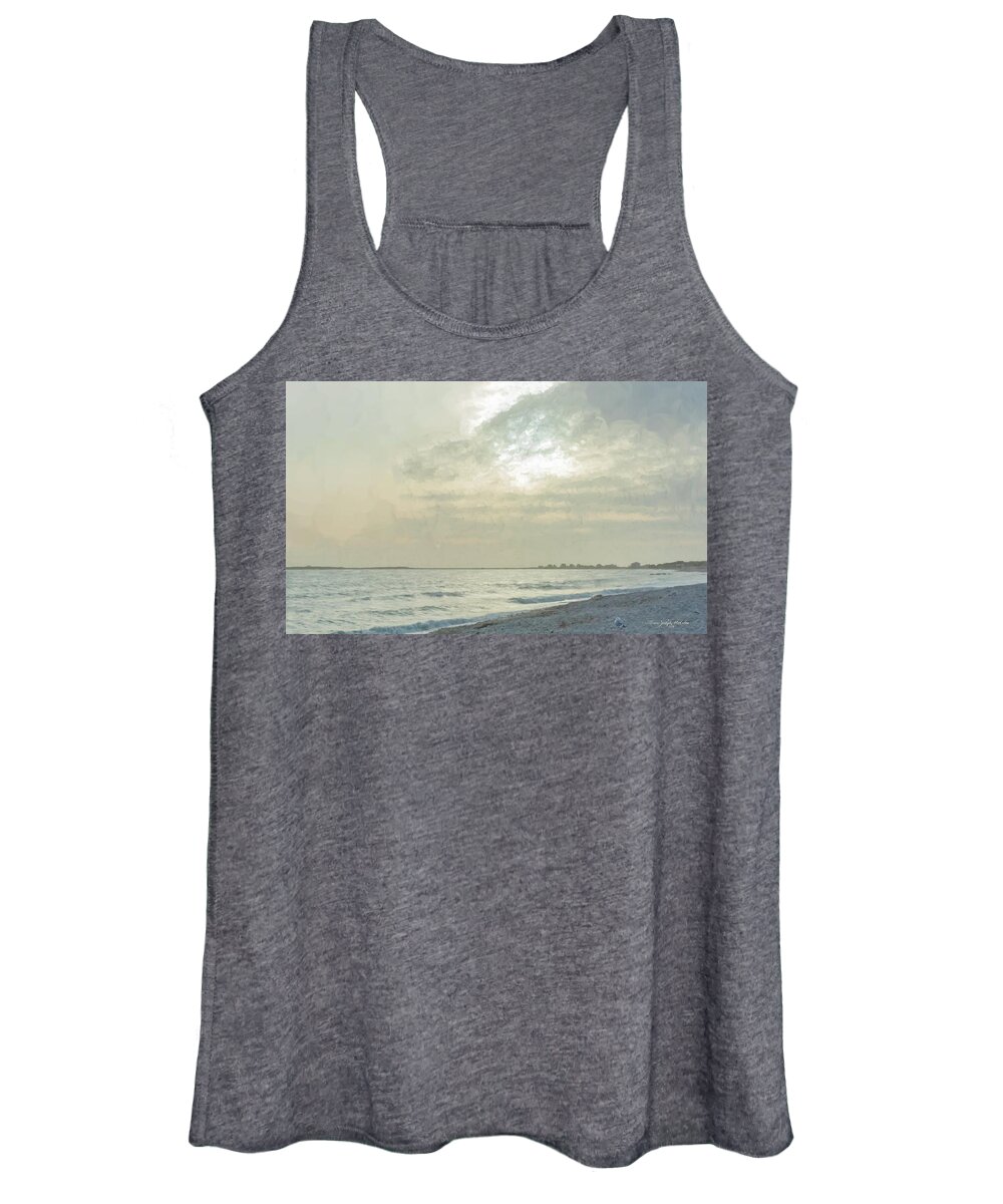Landscape Women's Tank Top featuring the painting Silver Afternoon in Westport by Bill McEntee