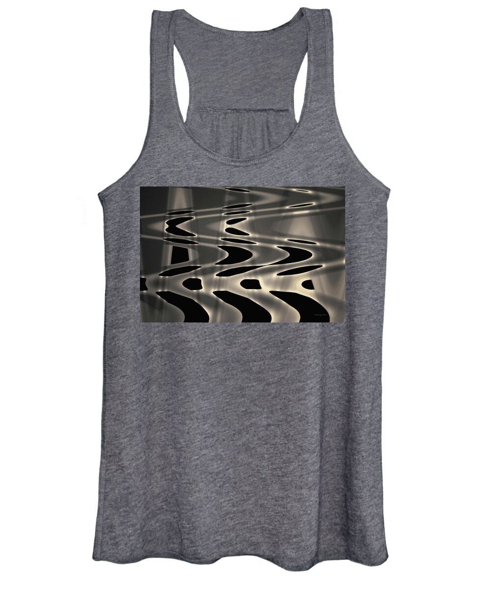 Abstract Women's Tank Top featuring the photograph Silvery Abstraction Toned by David Gordon