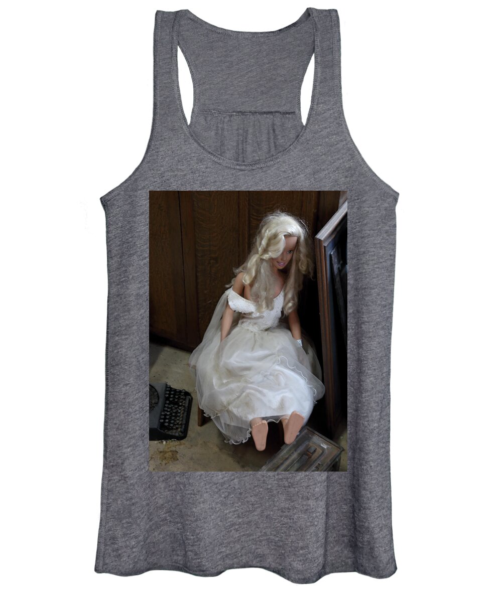 Sitting Doll Women's Tank Top featuring the photograph Sitting Doll by Viktor Savchenko