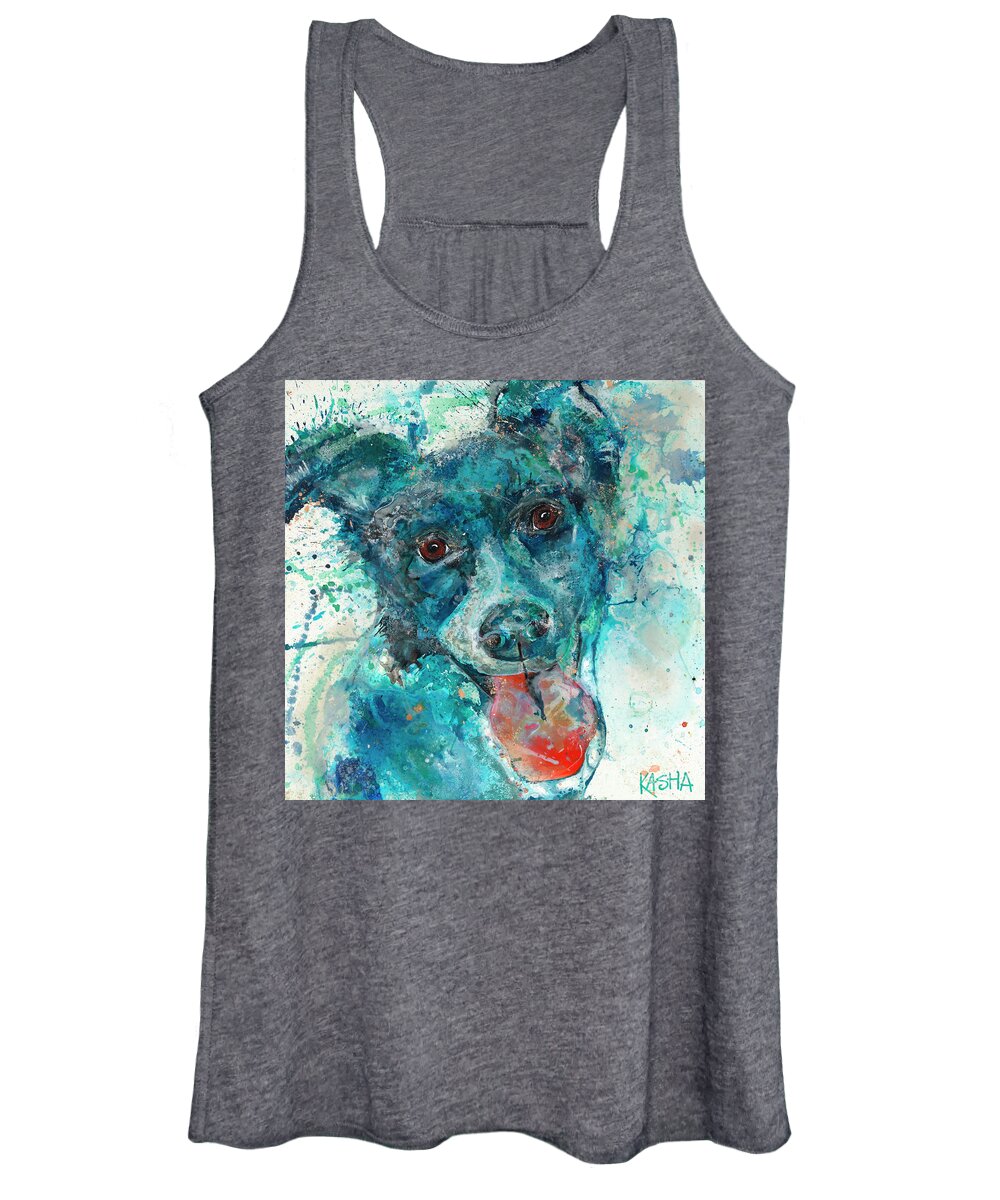 Blue Women's Tank Top featuring the painting Skip To My Lou by Kasha Ritter
