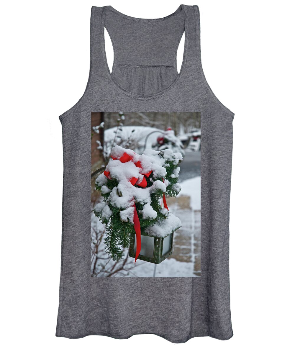 Christmas Women's Tank Top featuring the photograph Snow Latern by Norman Peay