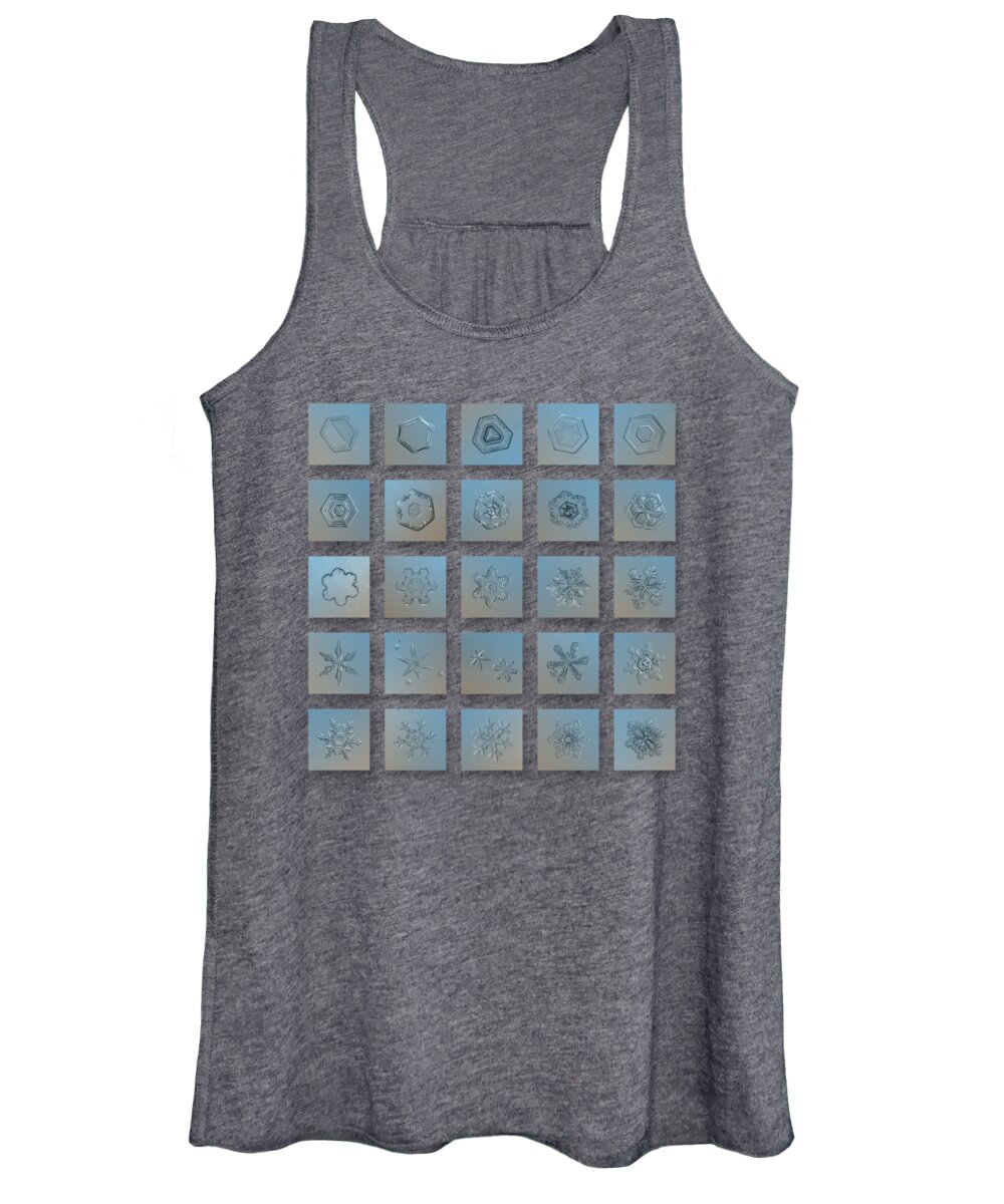 Snowflake Women's Tank Top featuring the photograph Snowflake collage - Season 2013 bright crystals by Alexey Kljatov
