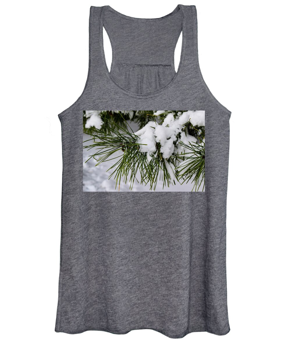 Snow Women's Tank Top featuring the photograph Snowy Branch by Nicole Lloyd