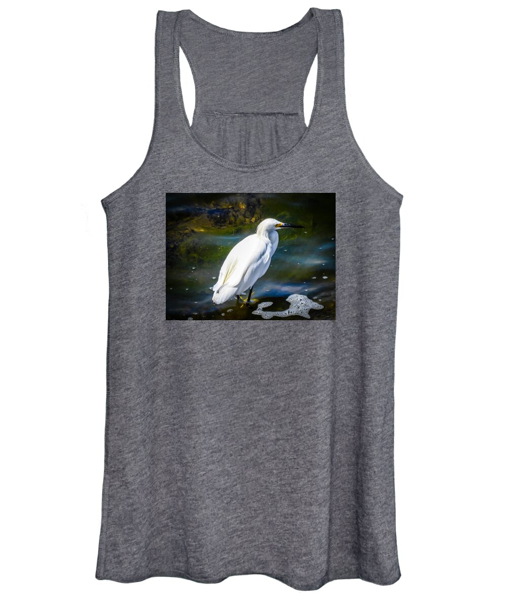 Snowy Egret Women's Tank Top featuring the photograph Snowy Egret by Pamela Newcomb