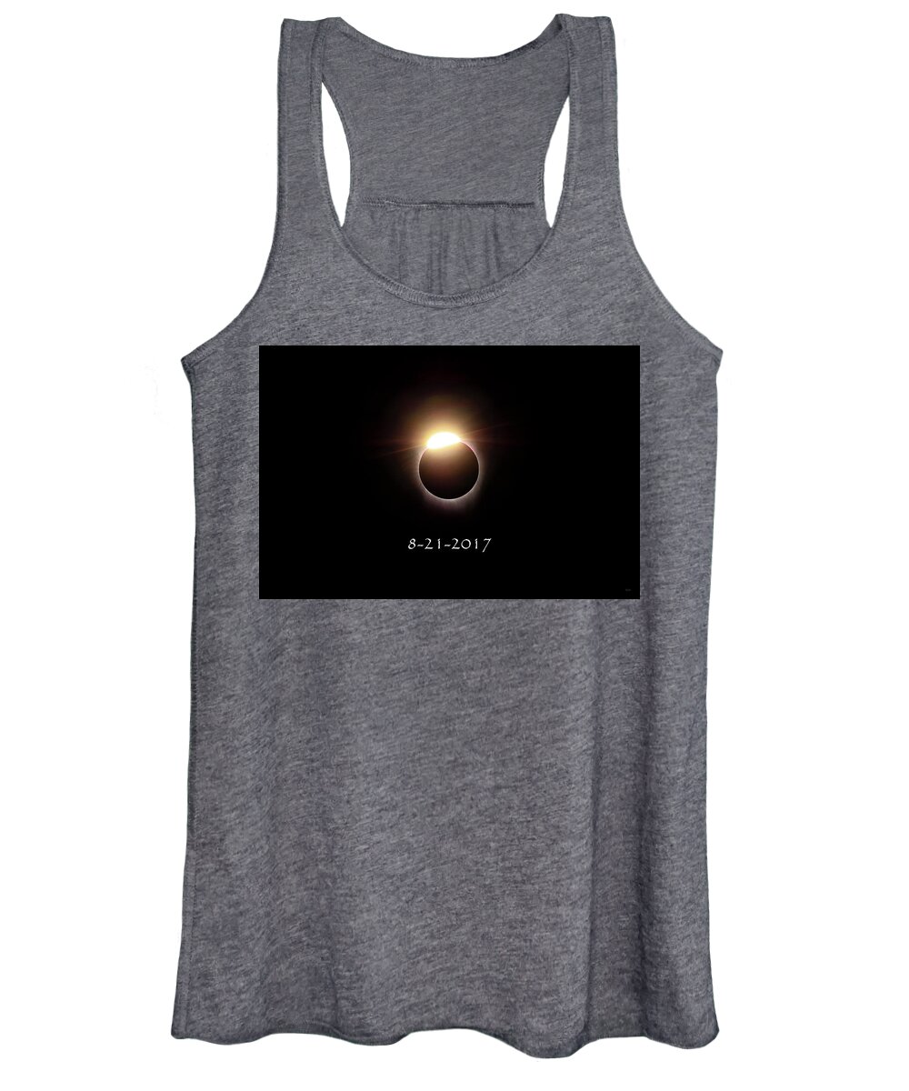 Solar Eclipse. Total Eclipse Women's Tank Top featuring the photograph Solar Eclipse Diamond Phase by Greg Norrell