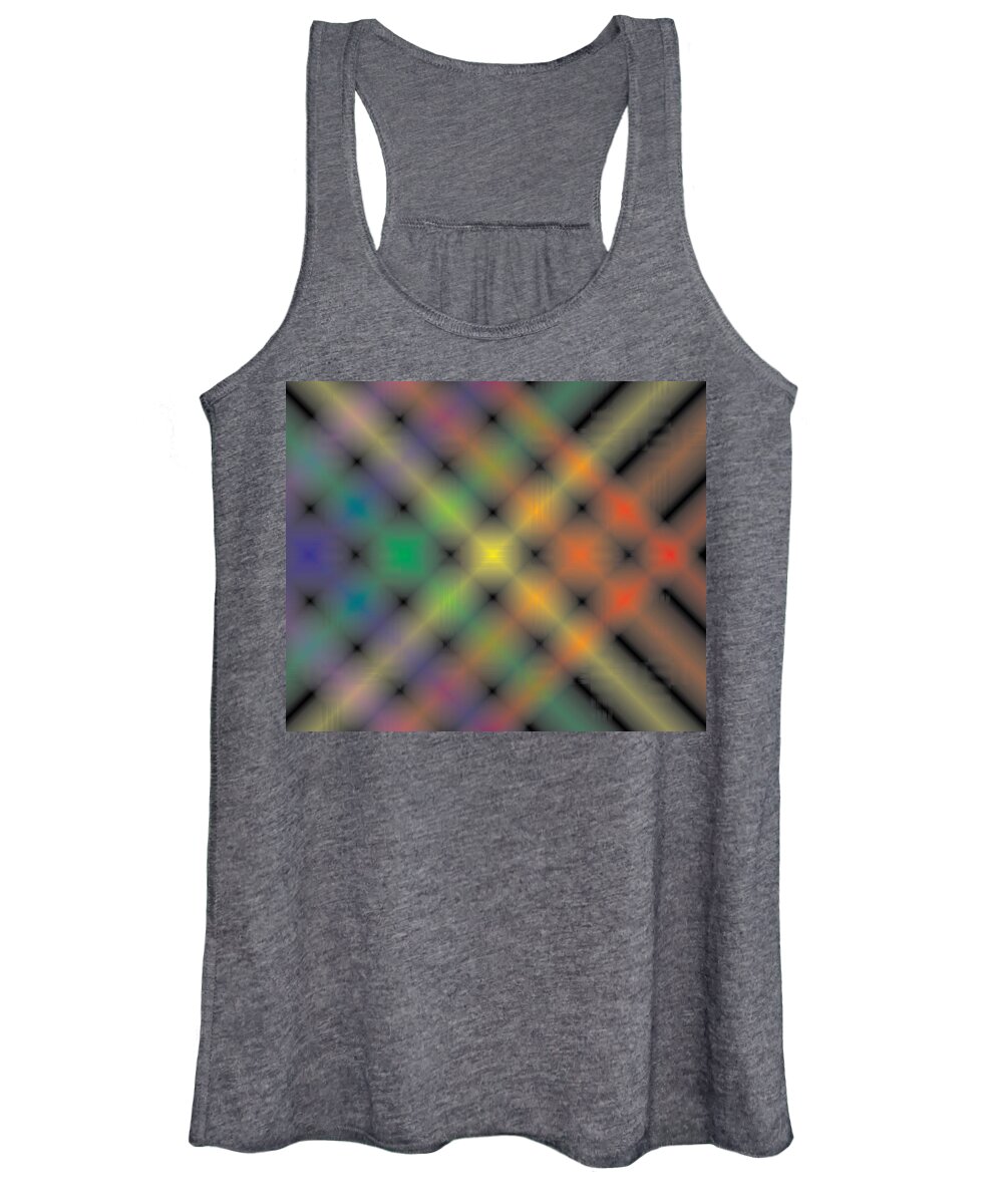 Rainbow Women's Tank Top featuring the digital art Spectral Shimmer Weave by Kevin McLaughlin