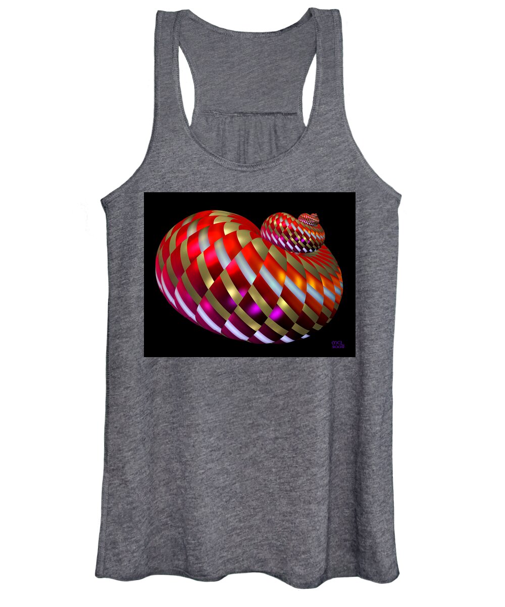 Abstract Women's Tank Top featuring the digital art Spin-Orbit Interaction by Manny Lorenzo