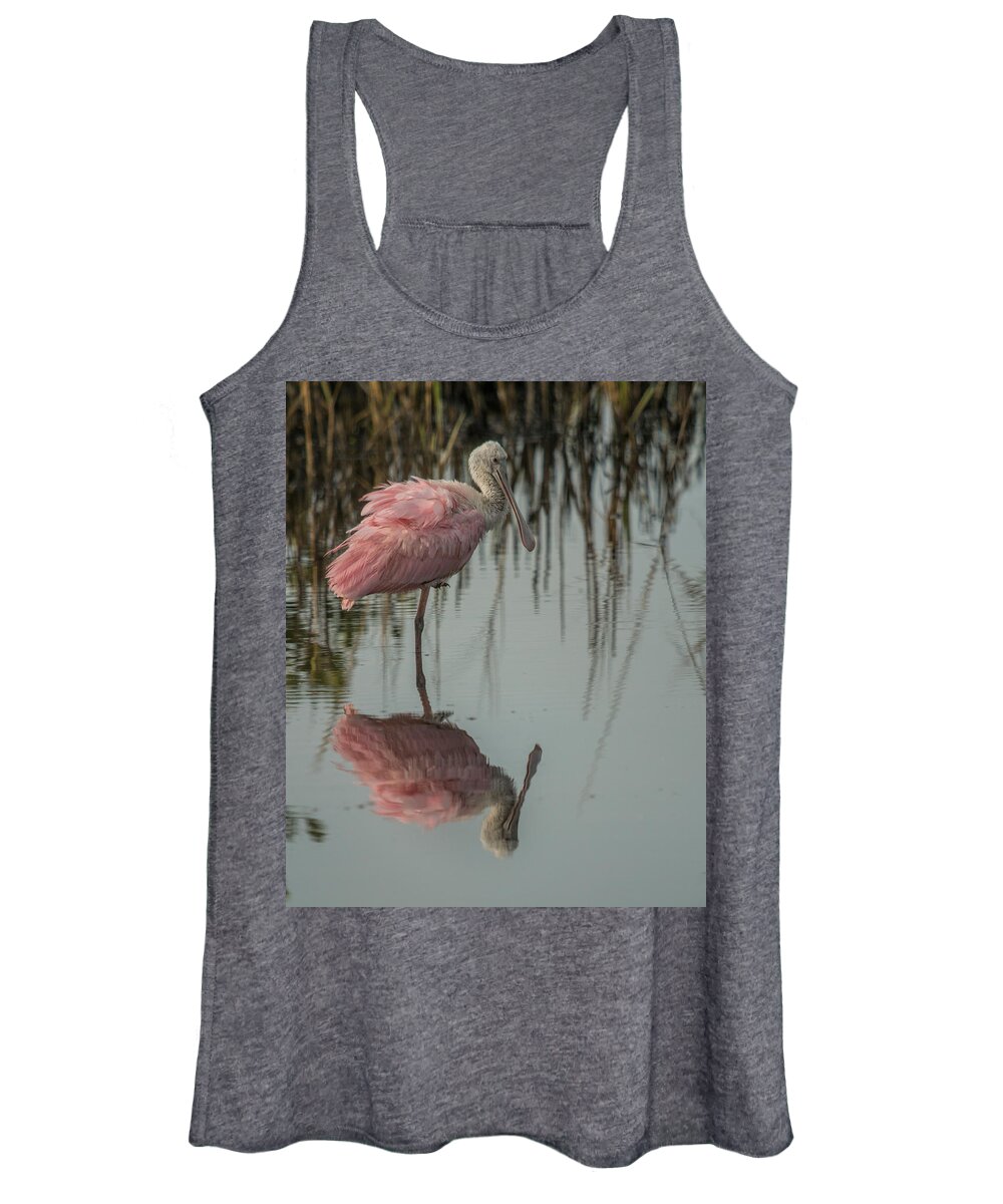 Spoonbill Women's Tank Top featuring the photograph Spoonbill by Dorothy Cunningham