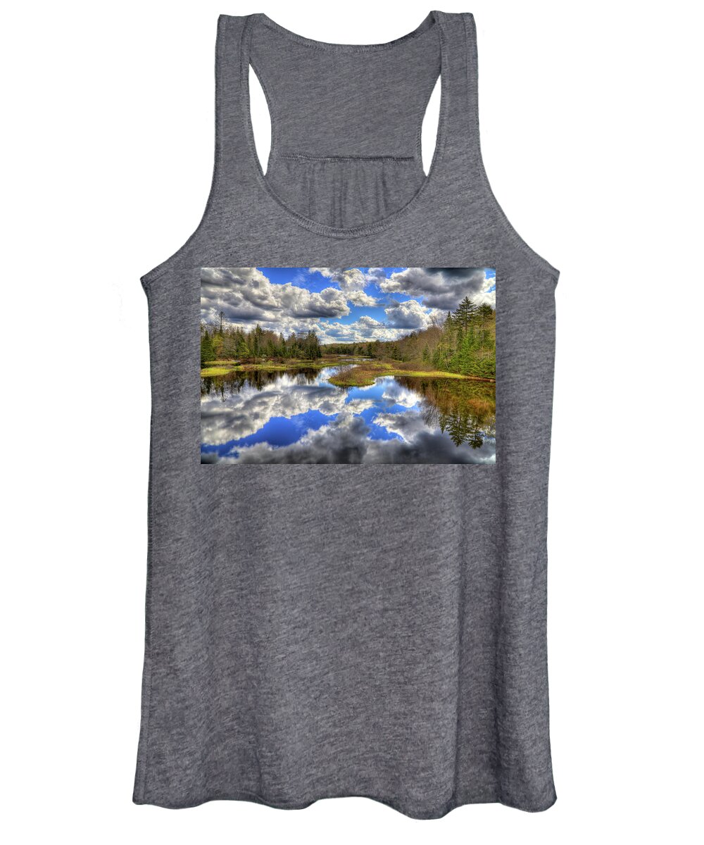 Spring Morning At The Green Bridge Women's Tank Top featuring the photograph Spring Morning at the Green Bridge by David Patterson