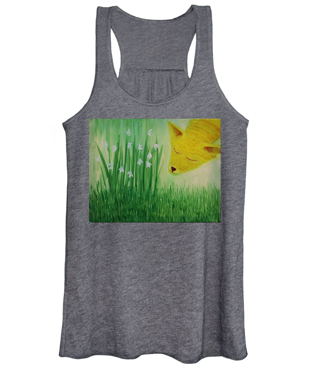 Spring Women's Tank Top featuring the painting Spring Morning by Tone Aanderaa