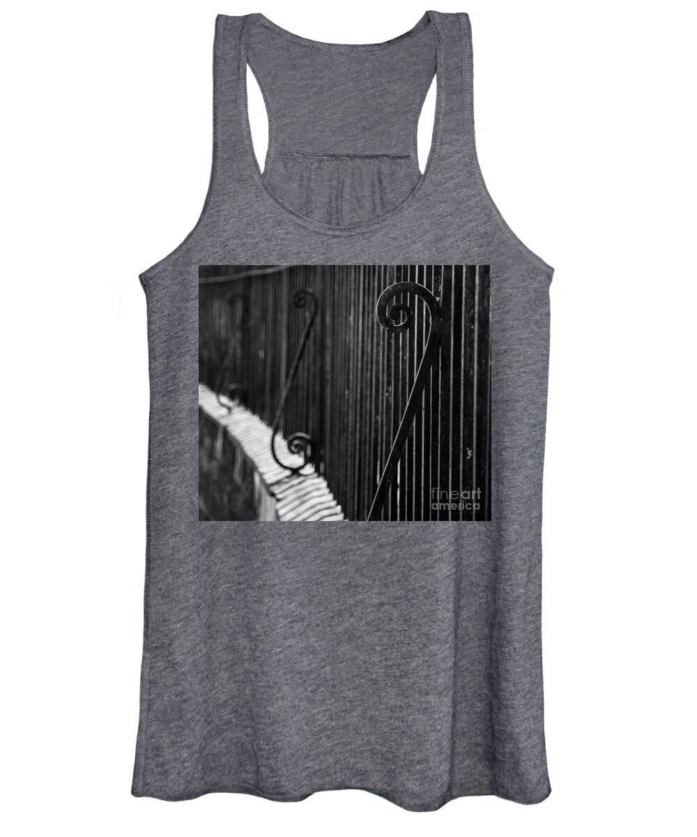 St. Philip's Episcopal Church Cemetery Women's Tank Top featuring the photograph St. Philip's Episcopal Church Cemetery Iron Fence by Donnie Whitaker