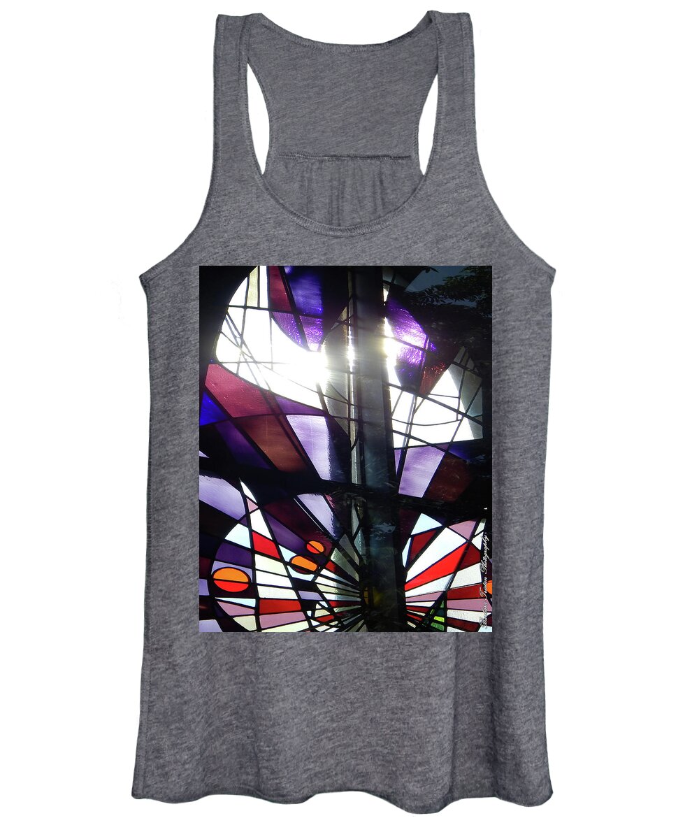 God Women's Tank Top featuring the photograph Stained Glass #4721 Abstract Photograph by Barbara Tristan