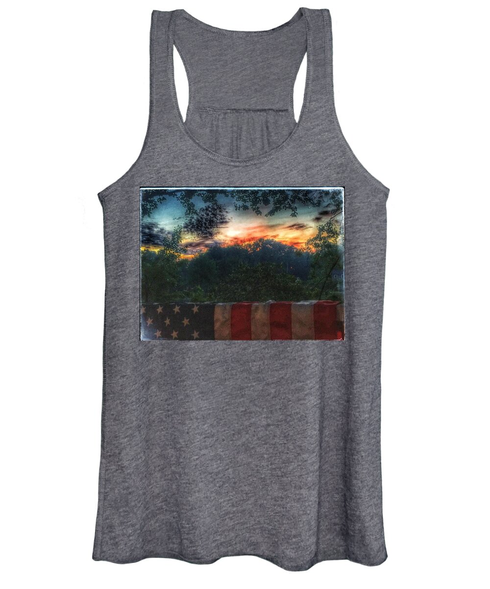 United States Flag Women's Tank Top featuring the photograph Stars Stripes And Skies Forever by Jason Nicholas