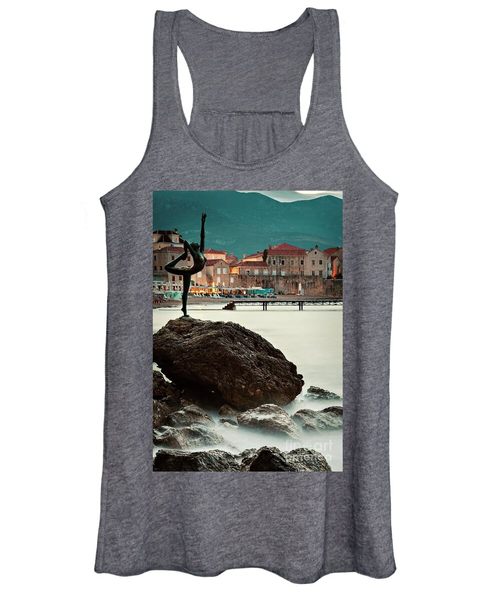 Ballerina Women's Tank Top featuring the photograph Statue in Budva Montenegro by Sophie McAulay