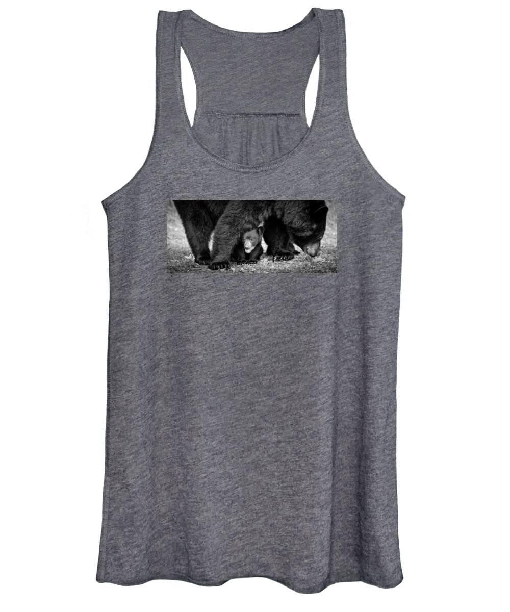 Asheville Women's Tank Top featuring the photograph Staying Close-bw by Joye Ardyn Durham