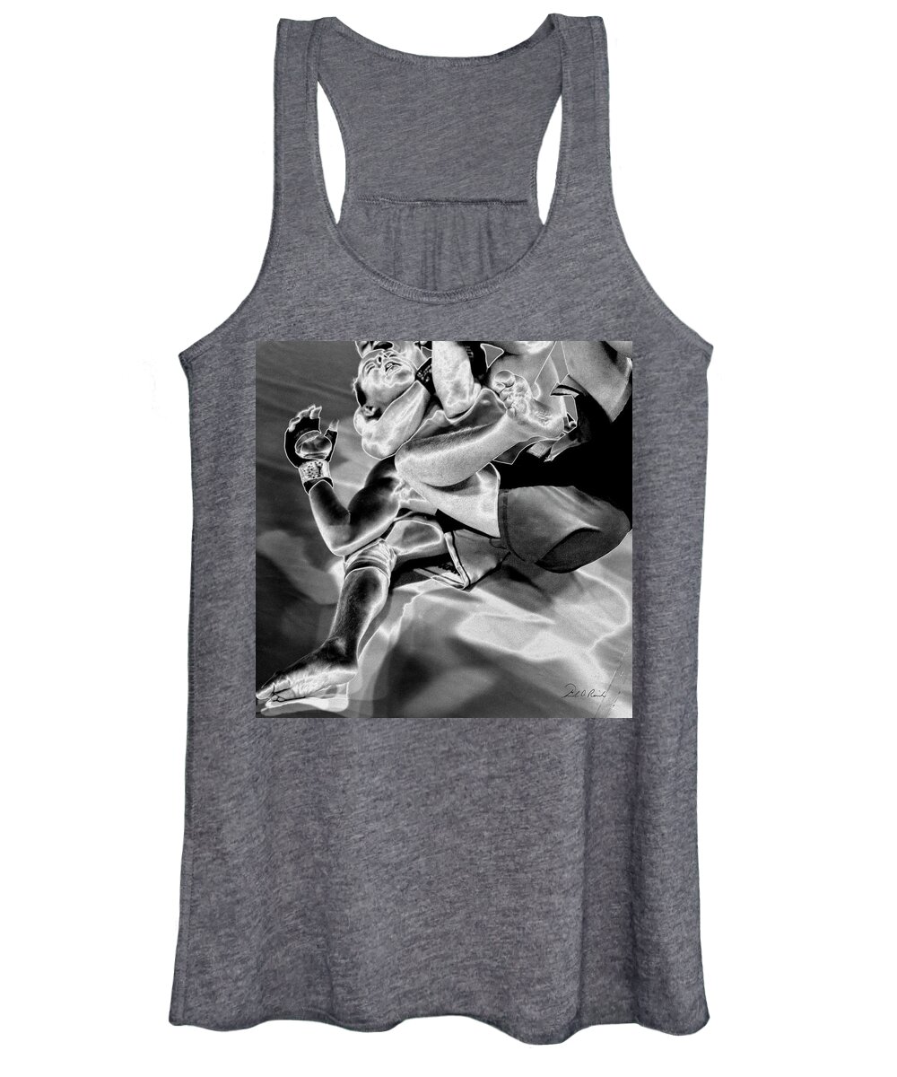 Black & White Women's Tank Top featuring the photograph Steel Men Fighting 4 by Frederic A Reinecke