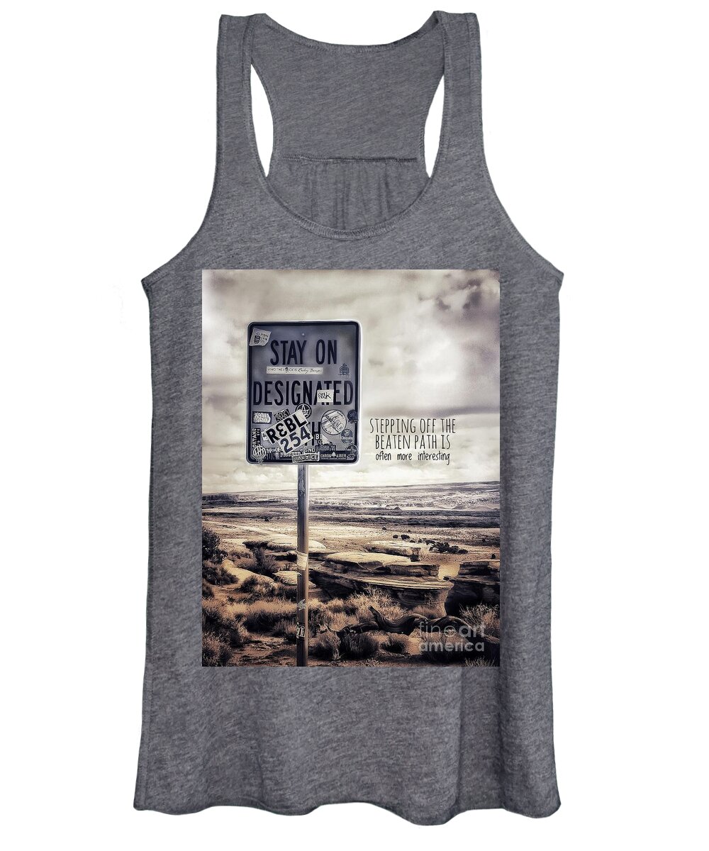 Path Women's Tank Top featuring the photograph Stepping off the path by Diana Rajala