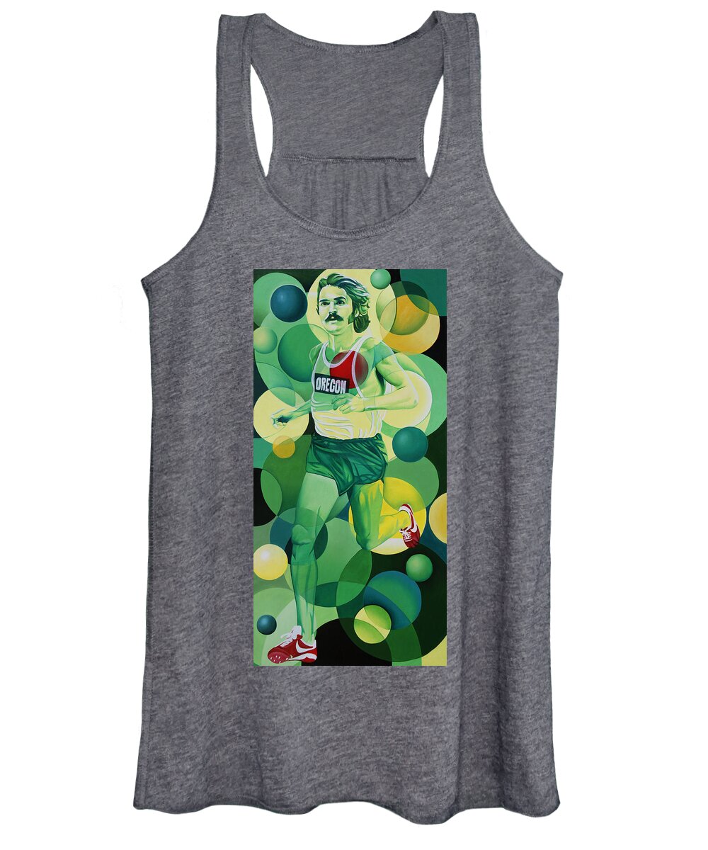 Steve Prefontaine Women's Tank Top featuring the painting Steve Prefontaine by Joshua Morton