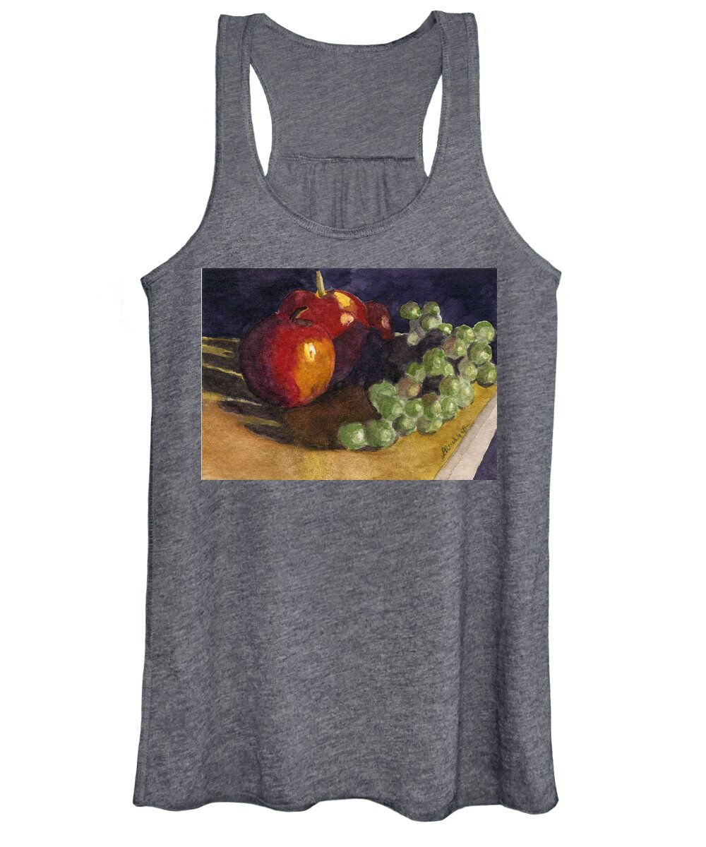 Watercolor Women's Tank Top featuring the painting Still Apples by Lynne Reichhart