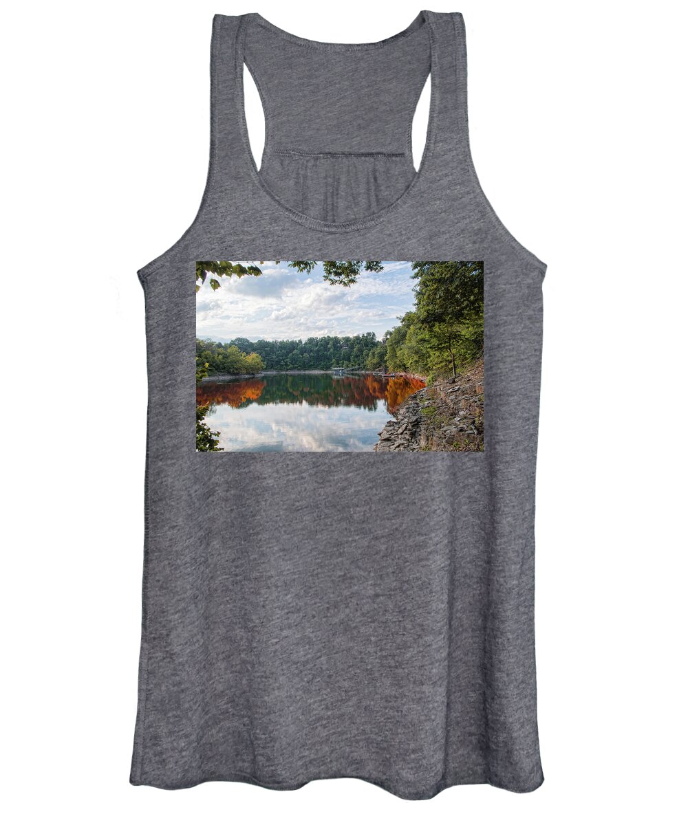 Lake Women's Tank Top featuring the photograph Still Waters by Sharon Popek