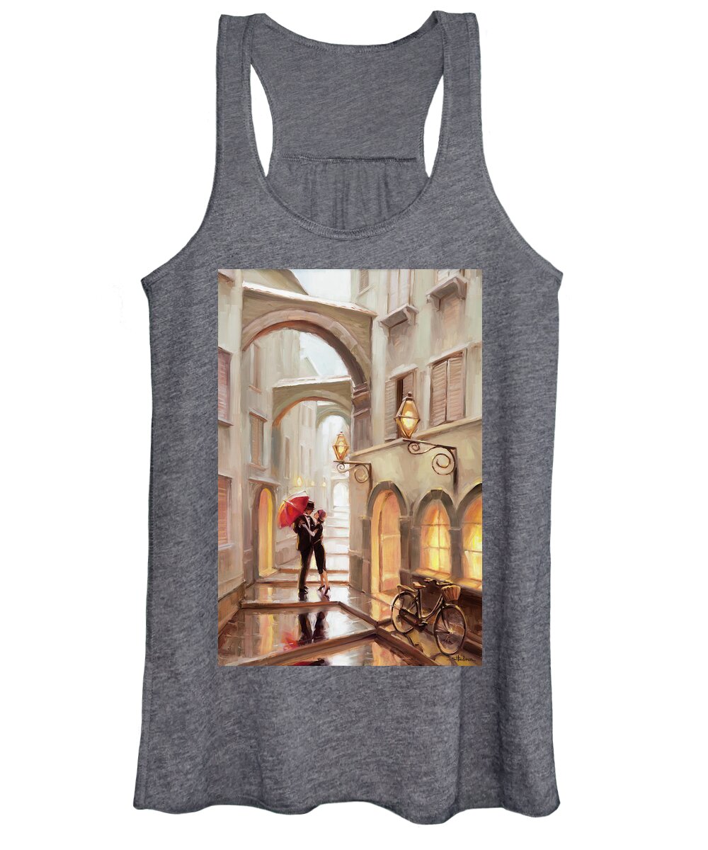 Love Women's Tank Top featuring the painting Stolen Kiss by Steve Henderson
