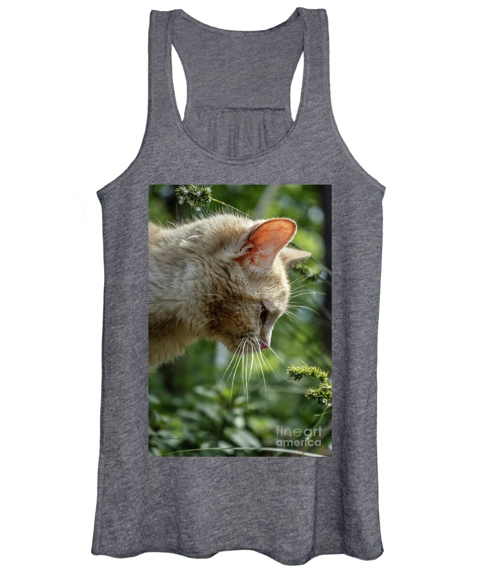 Animal Women's Tank Top featuring the photograph Stop and Smell The Flowers 9433a by Ricardos Creations