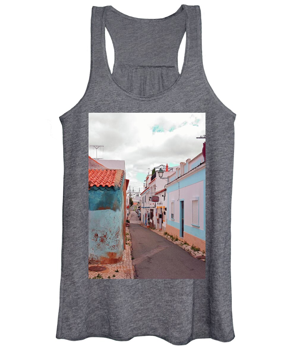 Street Women's Tank Top featuring the photograph Street in Alvor Portugal by Jeff Townsend