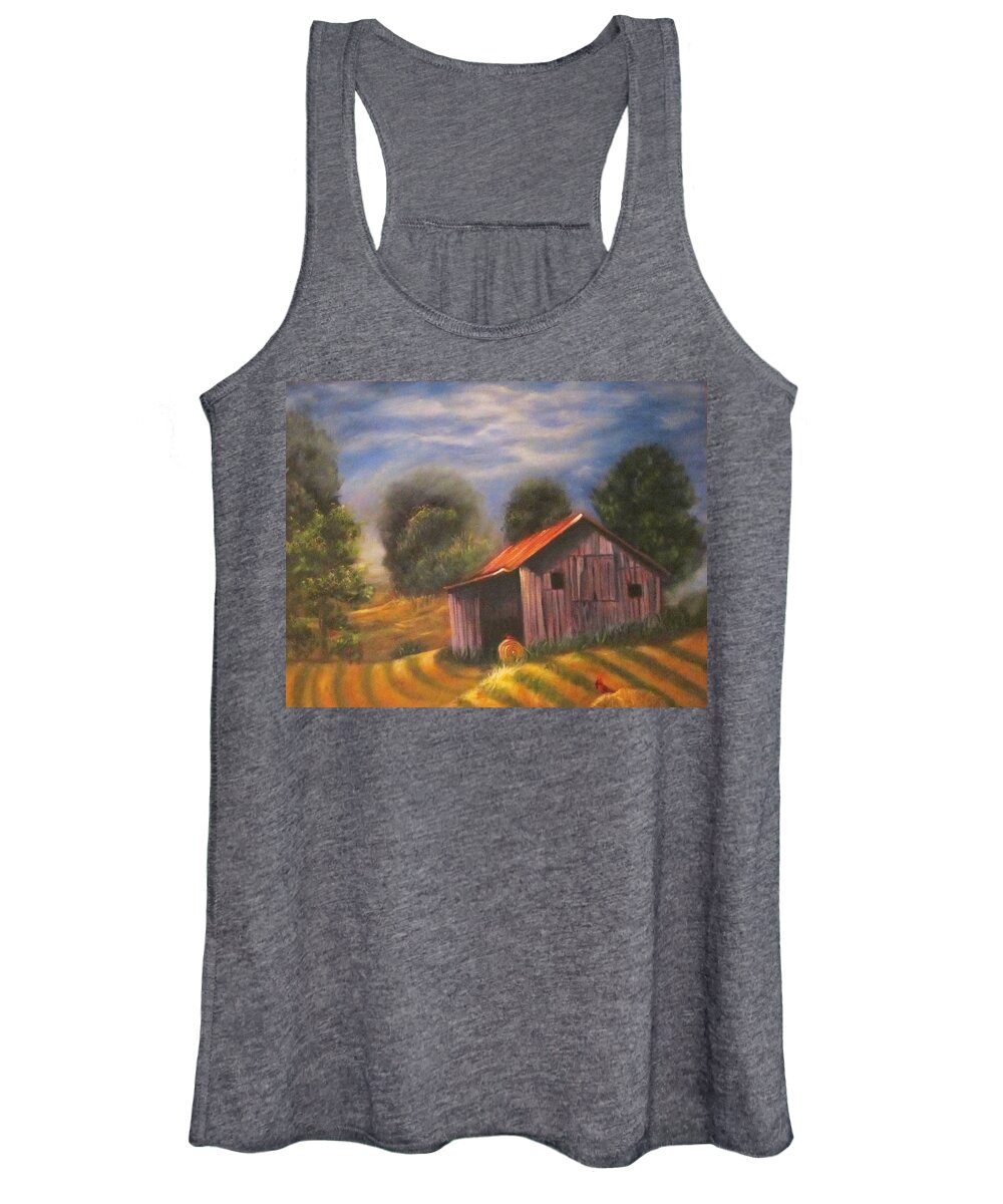 Landscape Women's Tank Top featuring the painting Strong Hollow, VA by Sherry Strong