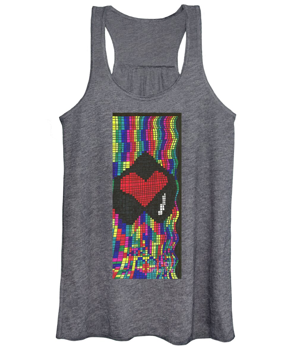 Heart Women's Tank Top featuring the drawing Suffering by Lara Morrison