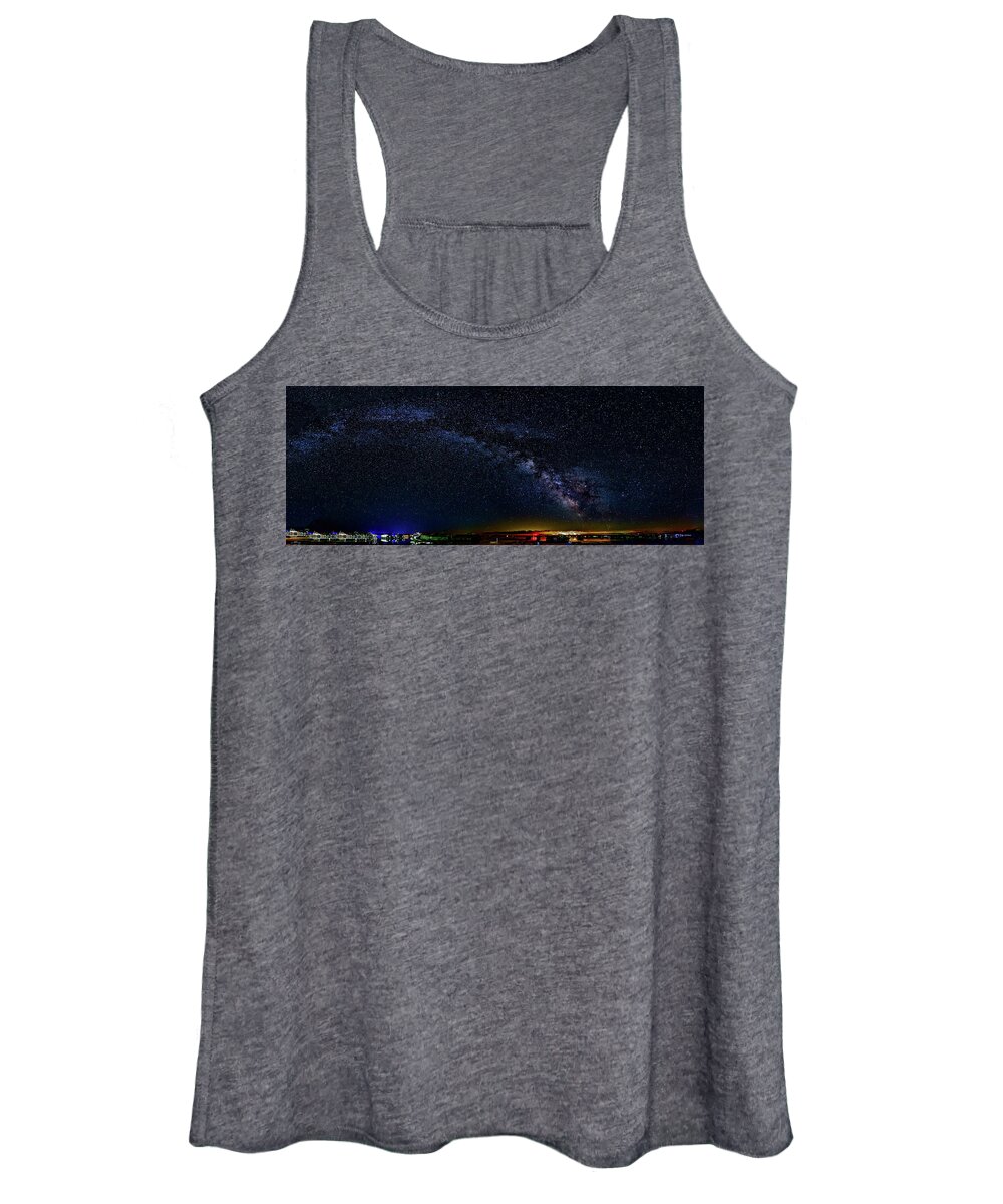 Milky Way Women's Tank Top featuring the photograph Summer solstice Milky way style by Joe Holley