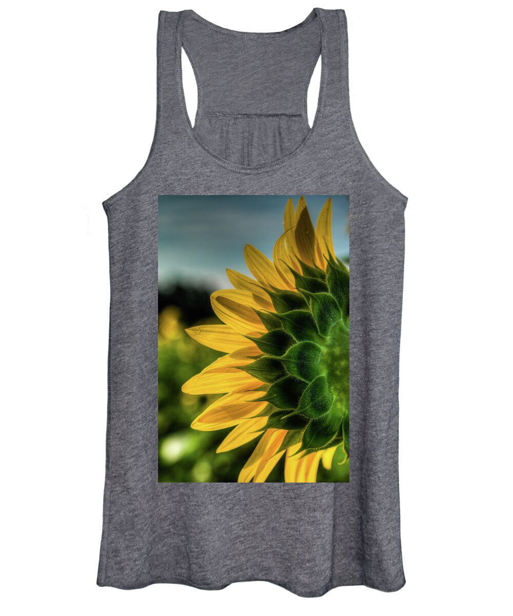 Bloom Women's Tank Top featuring the photograph Sunflower Blooming Detailed by Dennis Dame