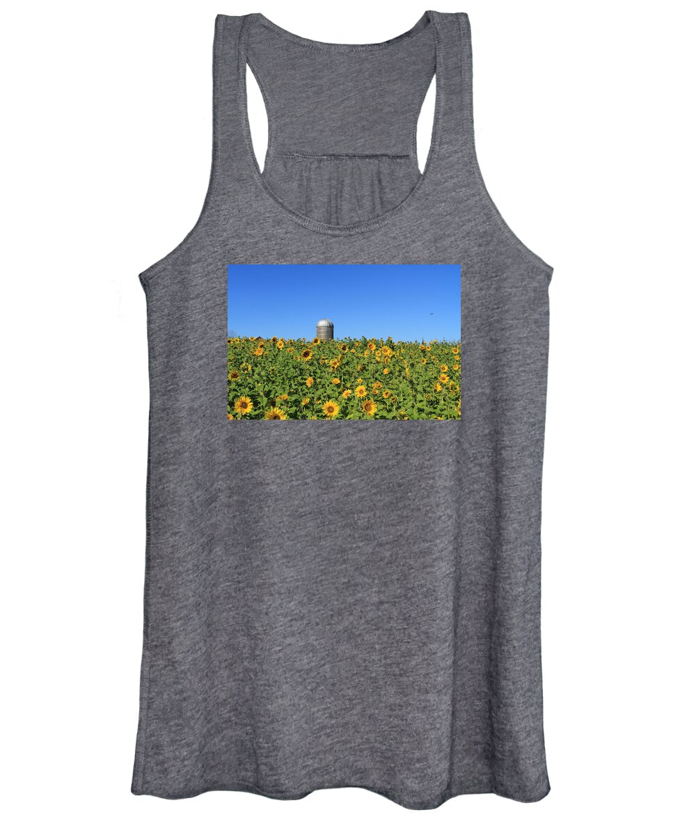 Sunflowers Women's Tank Top featuring the photograph Sunflower Fields Forever by Karen Ruhl